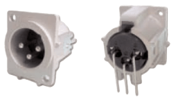 ITT Cannon Male and Female PCB Metal Flange Mount Receptacle, XLM